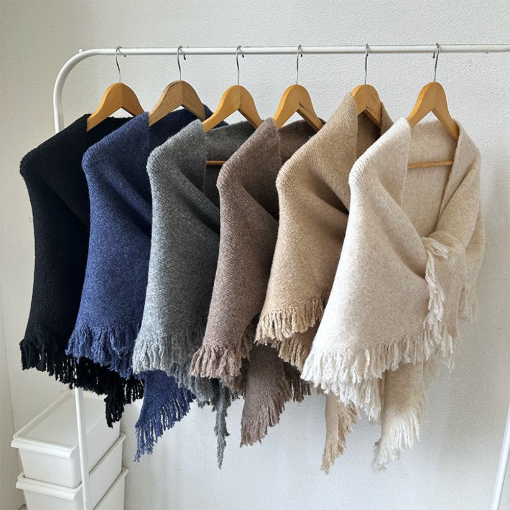Shawl Wrap Winter - Hoge kwaliteit winter driehoekige sjaal gebreide